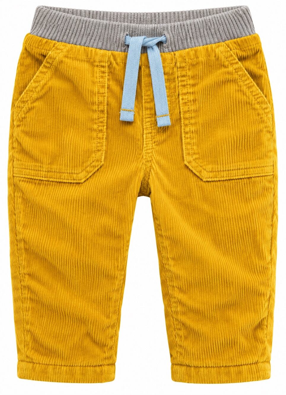 Baby Boden Mustard Yellow Corduroy Jersey-Lined Trousers 3-6M